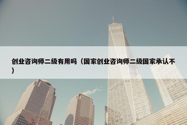 创业咨询师二级有用吗（国家创业咨询师二级国家承认不）