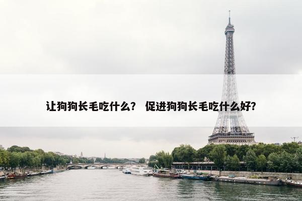 让狗狗长毛吃什么？ 促进狗狗长毛吃什么好？