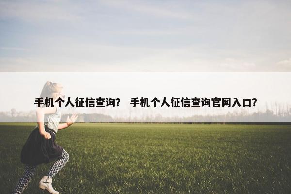 手机个人征信查询？ 手机个人征信查询官网入口？