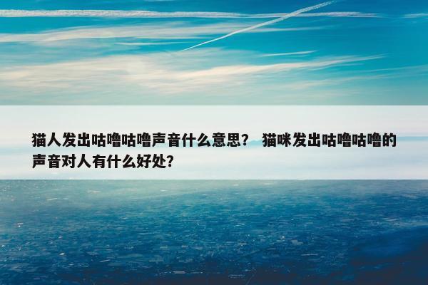 猫人发出咕噜咕噜声音什么意思？ 猫咪发出咕噜咕噜的声音对人有什么好处？