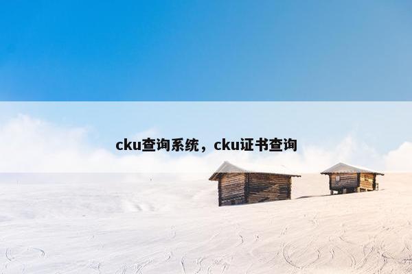 cku查询系统,cku证书查询