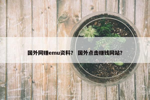 国外网赚emu资料？ 国外点击赚钱网站？
