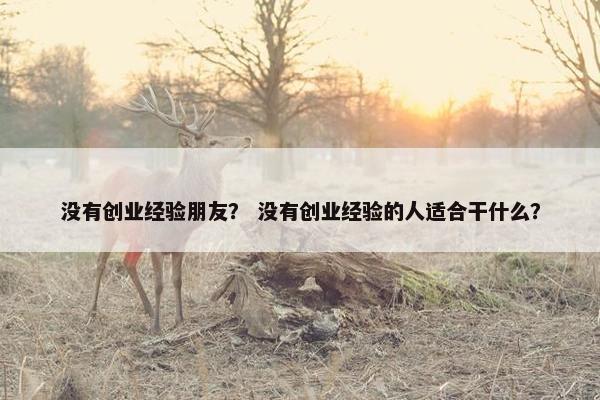没有创业经验朋友？ 没有创业经验的人适合干什么？