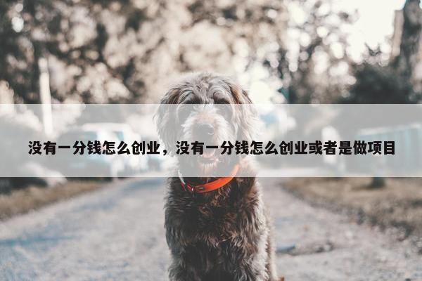 没有一分钱怎么创业，没有一分钱怎么创业或者是做项目