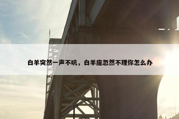 白羊突然一声不吭，白羊座忽然不理你怎么办