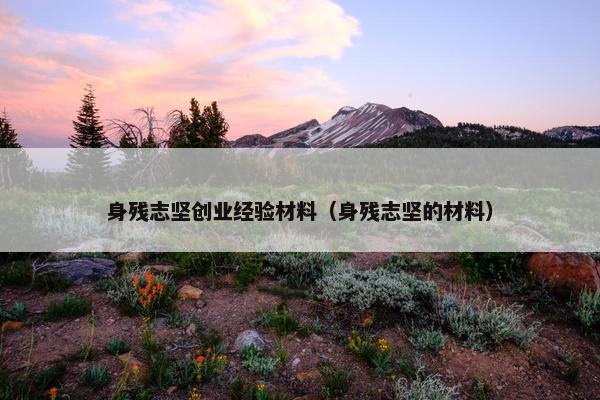 身残志坚创业经验材料（身残志坚的材料）
