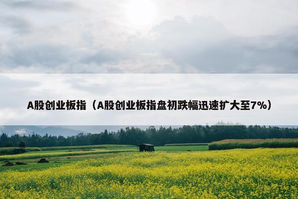 A股创业板指（A股创业板指盘初跌幅迅速扩大至7%）