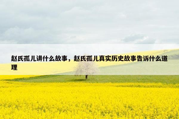 赵氏孤儿讲什么故事，赵氏孤儿真实历史故事告诉什么道理