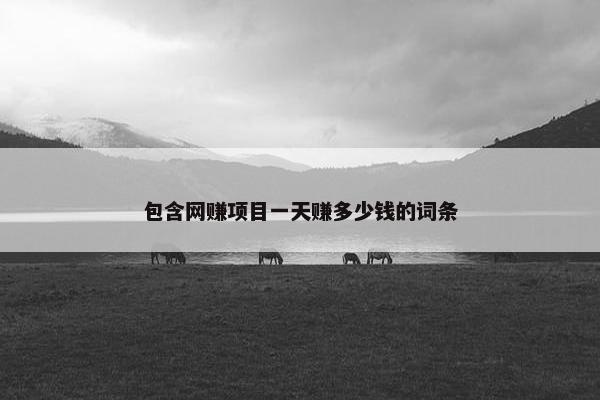 包含网赚项目一天赚多少钱的词条