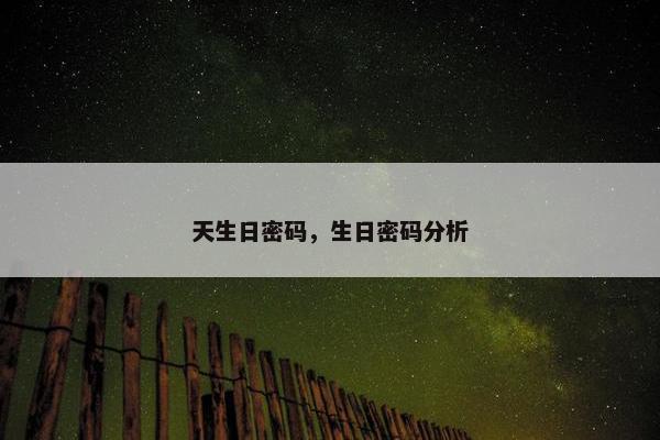 天生日密码，生日密码分析