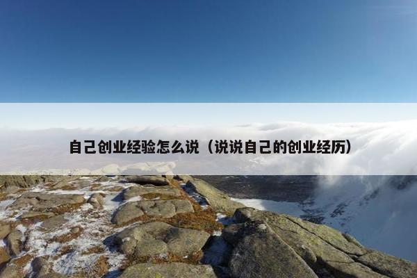 自己创业经验怎么说（说说自己的创业经历）