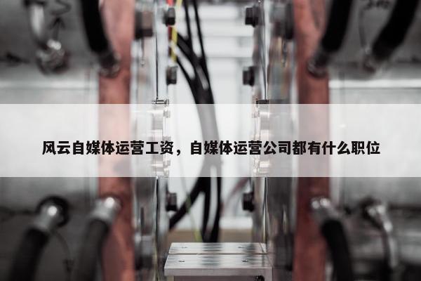 风云自媒体运营工资，自媒体运营公司都有什么职位