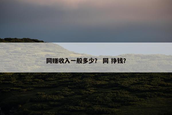 网赚收入一般多少？ 网 挣钱？