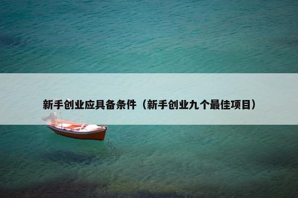 新手创业应具备条件（新手创业九个最佳项目）